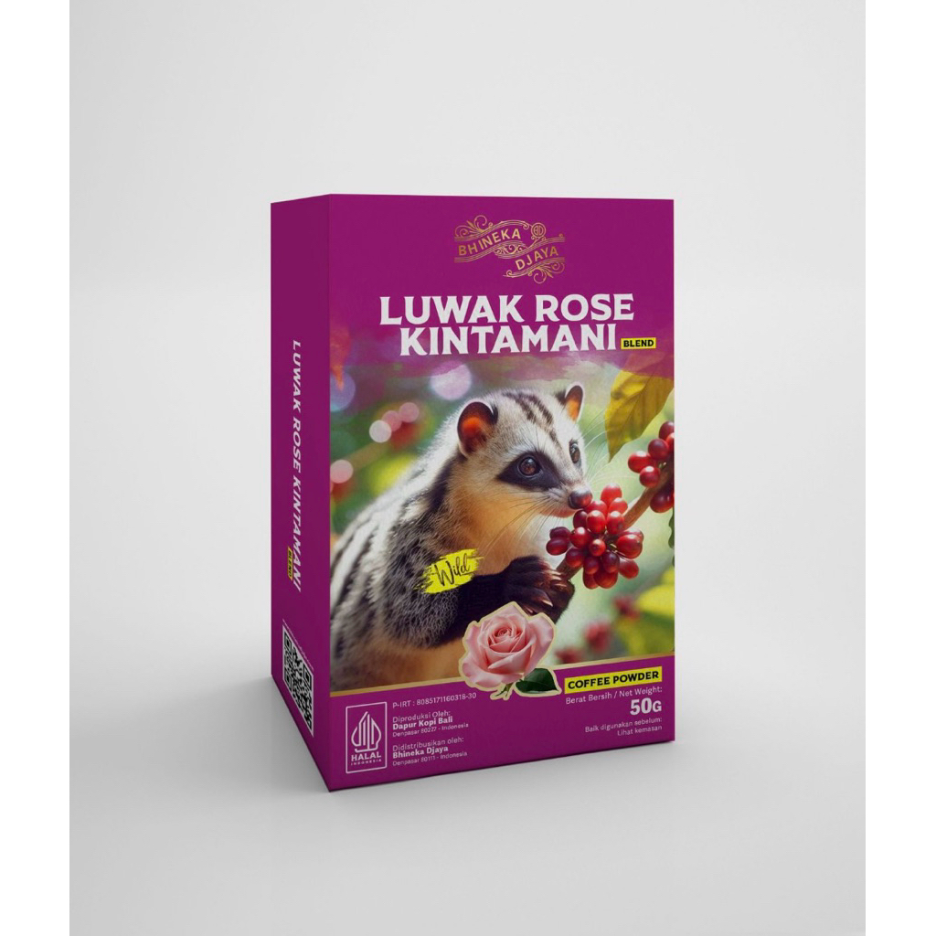 Kopi Luwak Rose Kintamani 100% Pure (Wild) 50g