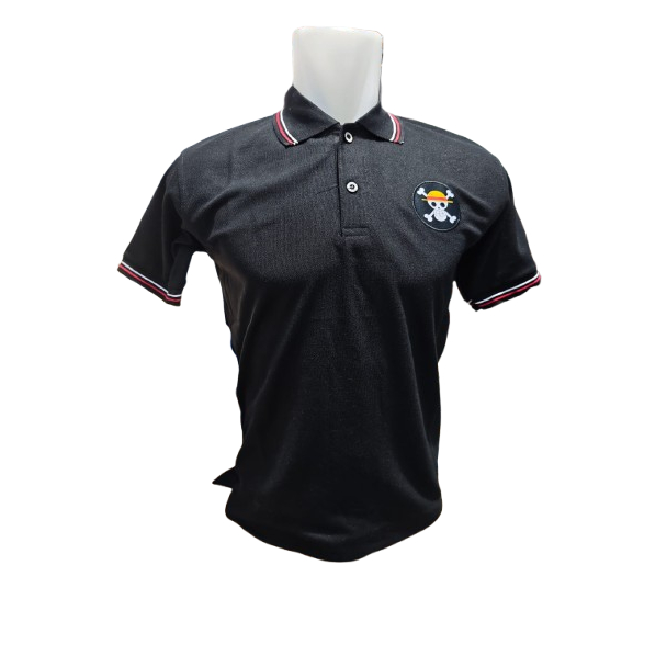 Kaos kerah poloshirt Bordir One pice Money D. Luffy anime