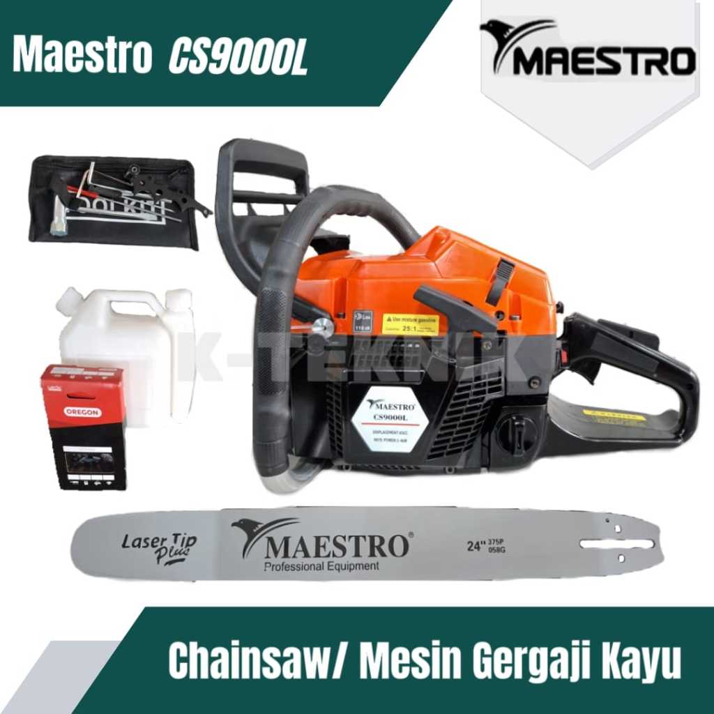 MAESTRO CHAINSAW CS9000L BAR 24'' - SENSO MESIN GERGAJI KAYU 2 Tak ORIGINAL