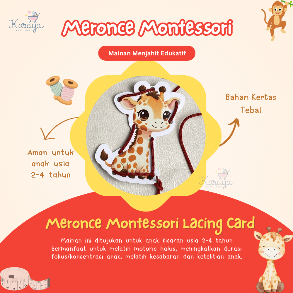 KBS Paket Mainan Menjahit / Lacing Card Latihan Edukasi Menjahit Sensory Play