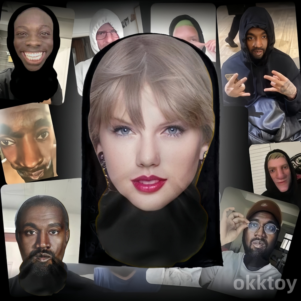 Mainan Masker Motor Topeng Ugly Face Lucu Aksesoris Motor Lucu/Topeng Wajah Kanye Taylor Swift Reali
