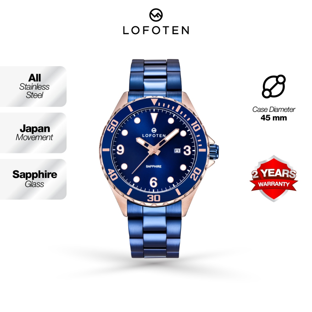 LOFOTEN Jam Tangan Pria F-6513M Stainless Steel Strap Otiginal Watch