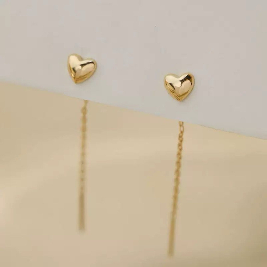 LUXURY Anting Jurai Love Panjang Gold titanium