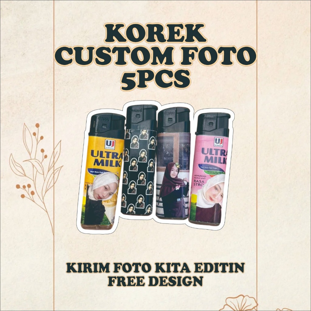 5PCS  KOREK API CUSTOM/ Criket Custom Foto Sendiri / BESTIE  / Souvrnir / Hadiah Ultah