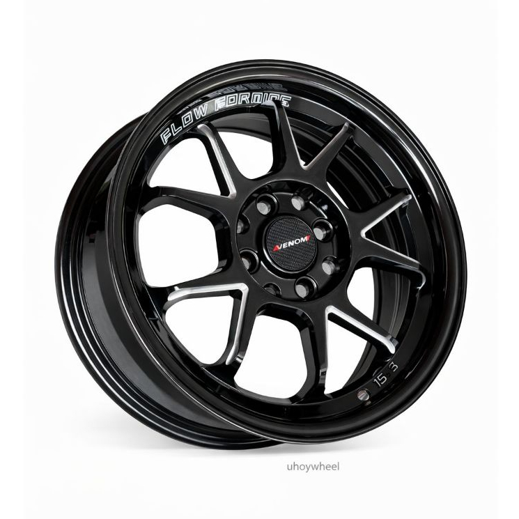 Velg JF Luxury KAO Ring 15x6.5 H4x100/114.3 et +41 Black Glossy