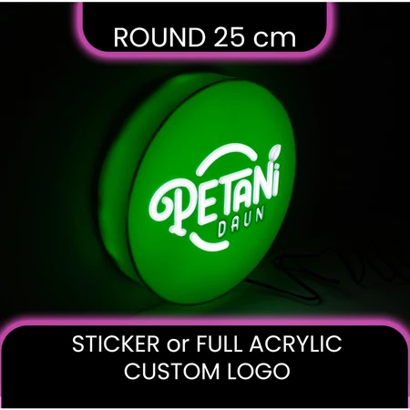 Neon Box Bulat Akrilik 25cm LED Custom