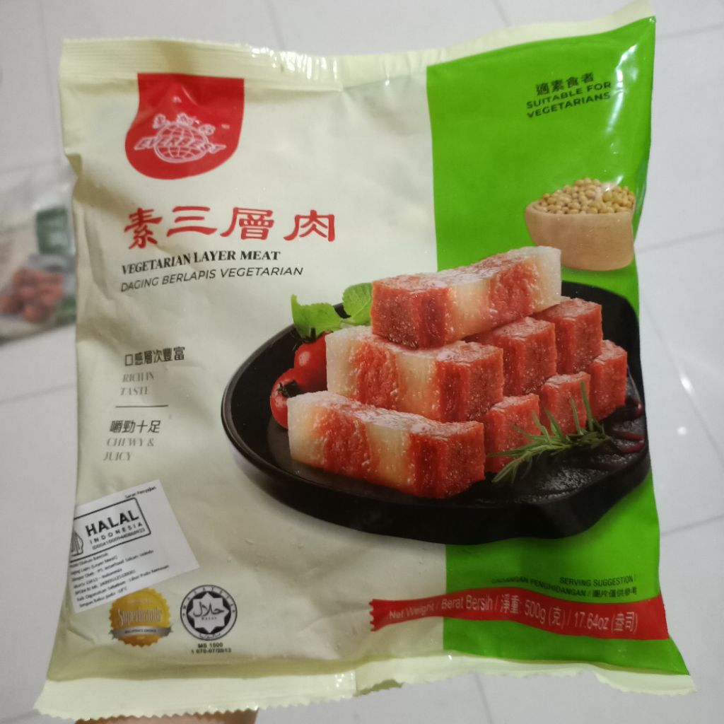 COD-FREE-ONGKIR Everbest Veg Layer Meat Vegan / Samcan Bak Vegetarian / Daging Babi Analog / Daging 