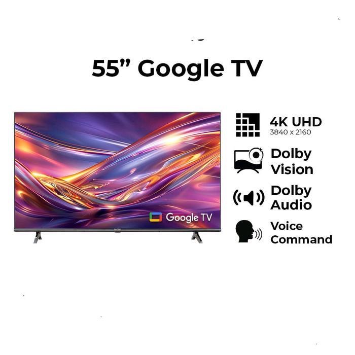 LED TV 55 INCH POLYTRON SMART GOOGLE TV 4K UHD PLD-55UG5059