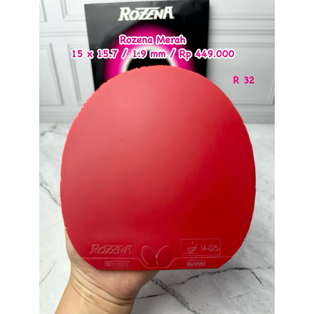 SECOND KARET PINGPONG TENIS MEJA BEKAS BUTTERFLY ROZENA WARNA MERAH