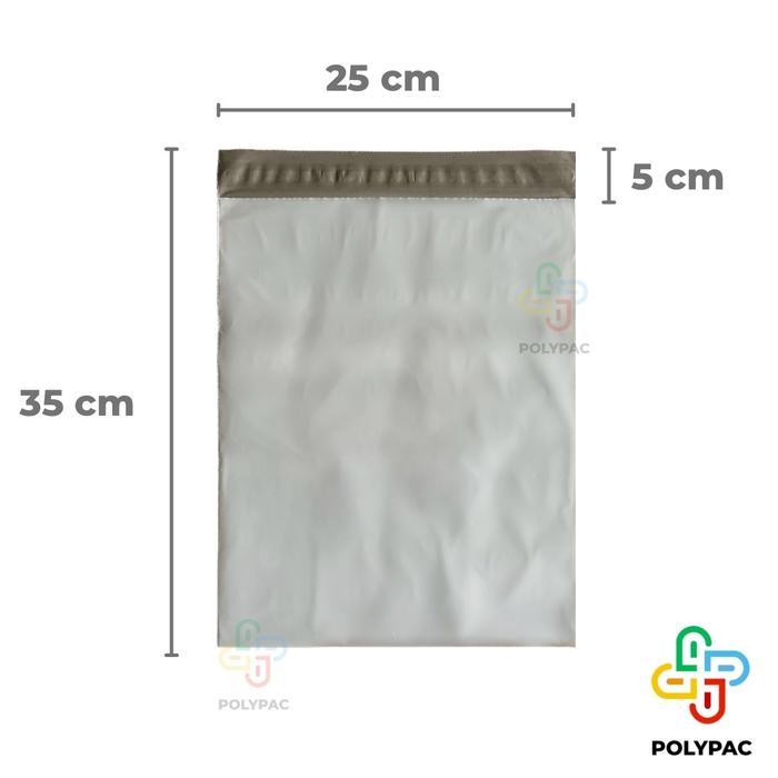 "New" Polymailer PUTIH GLOSSY [25x35] isi 100 pc - Polymailer Putih Premium