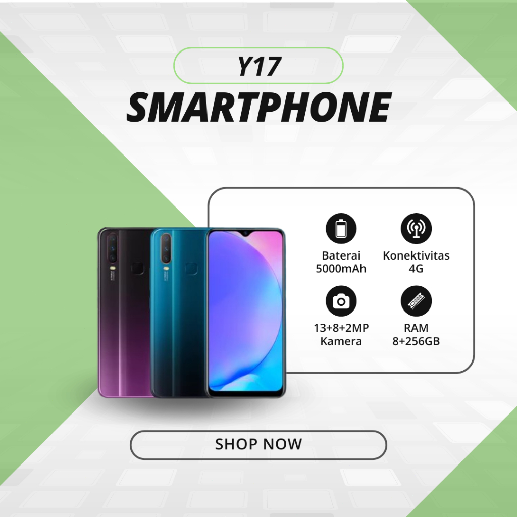 HP SMARTPHONE Y17 VIVO RAM 8GB/256GB GARANSI 12 BULAN