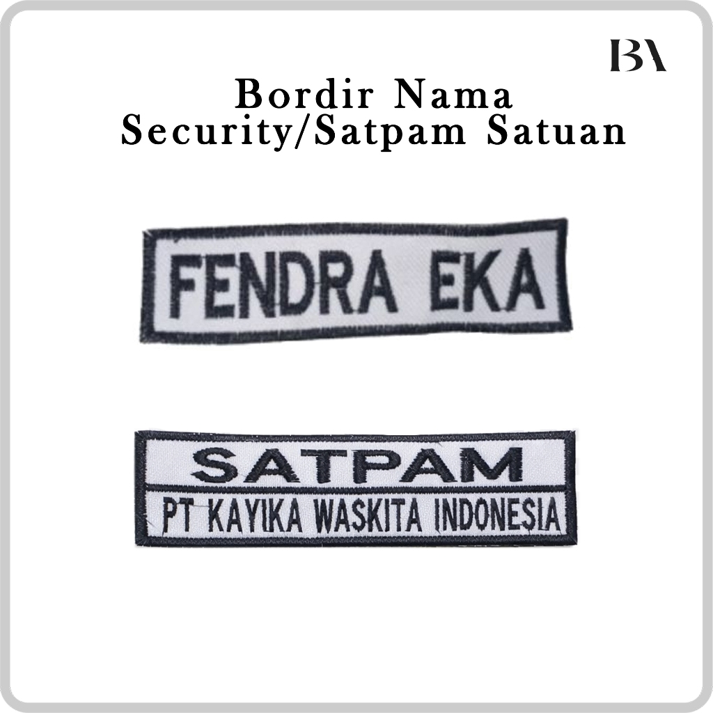 Bordir nama satpam - Bet satpam Badge nama satpam