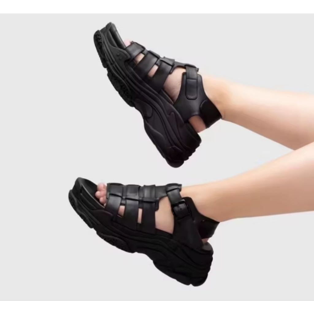 ADORABLE PROJECTS ZENS PLATFORM BLACK SENDAL WANITA SIZE 39