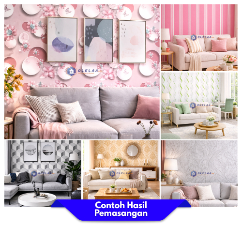 PAKET 3 ROLL 10 M Wallpaper Sticker Dinding 3D 10 M 3D Uk 45 cm x 10M UNTUK RUANG TAMU ATAU KAMAR