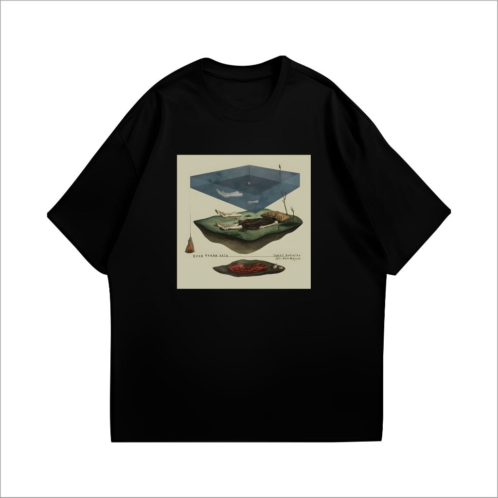 Apage T-Shirt Efek Rumah Kaca Seperti Rahim Ibu vintage lengan pendek HITAM kaos distro unisex katun