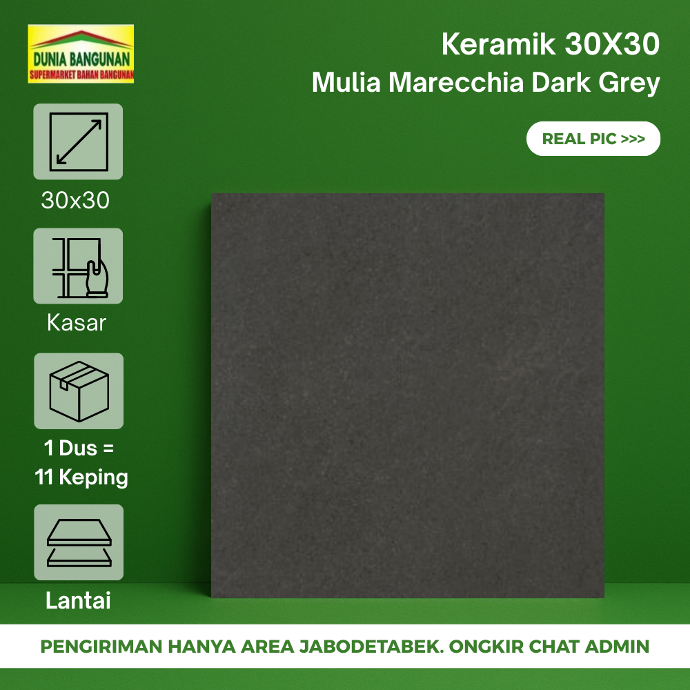 Keramik 30x30 Lantai Mulia Marecchia Dark Grey KW1 Keramik Lantai Kasar Abu Tua Kamar Mandi