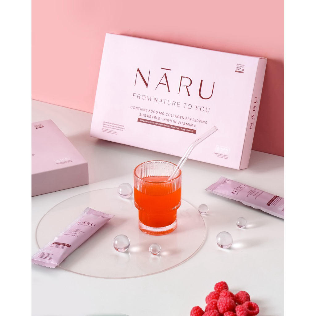 (2 BOX) NĀRU Collagen Drink 5000mg Marine & Bovine Glutathione 350mg Astaxanthin