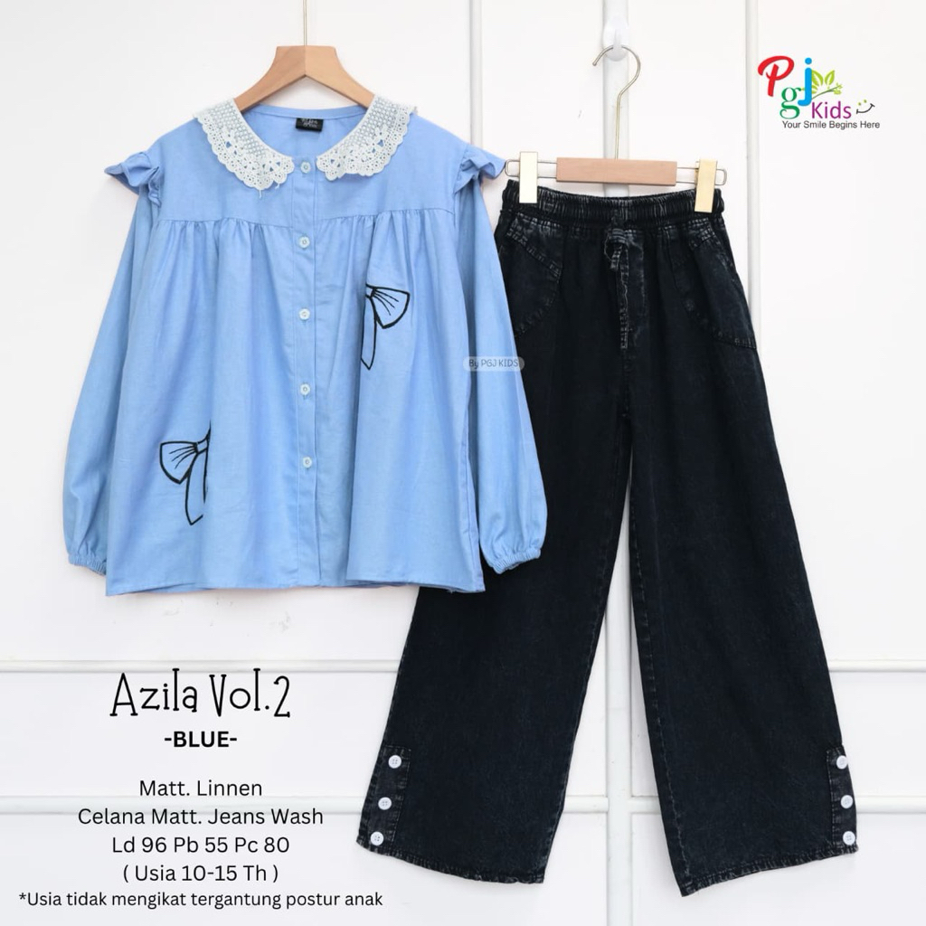 Setelan Kulot Jeans Anak Remaja Perempuan by PGJ Kids One Set Kulot Remaja Kekinian