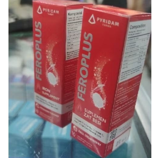 Feroplus Effervercent @10 , Suplemen Zat Besi Rasa Strawberry