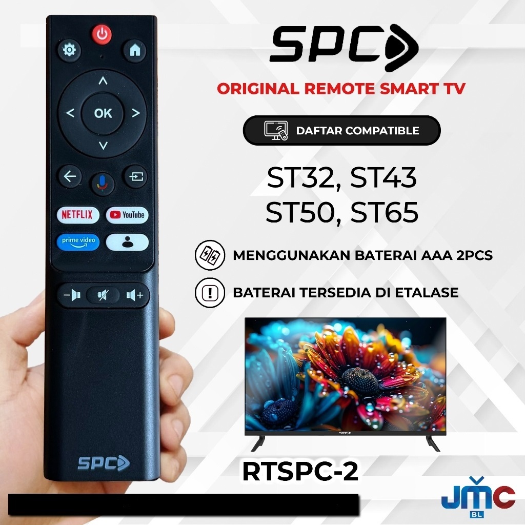 Remote Smart TV Android SPC ST32 ST43 ST50 ST65 non Voice