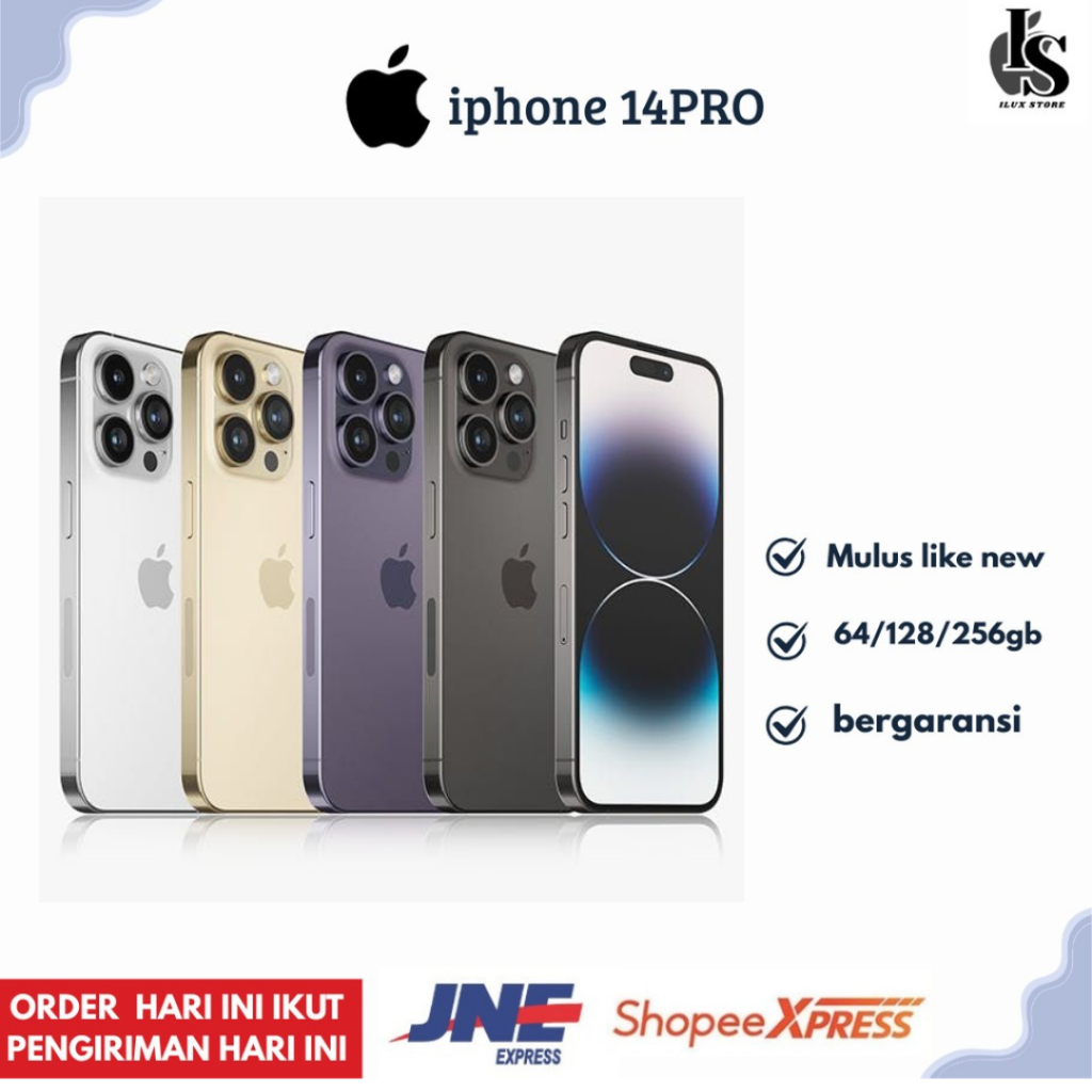 iPhone Second 14Pro Mulus Like New Fullset Minus Original | Bisa Game & Live | 128GB / 256GB / 512GB