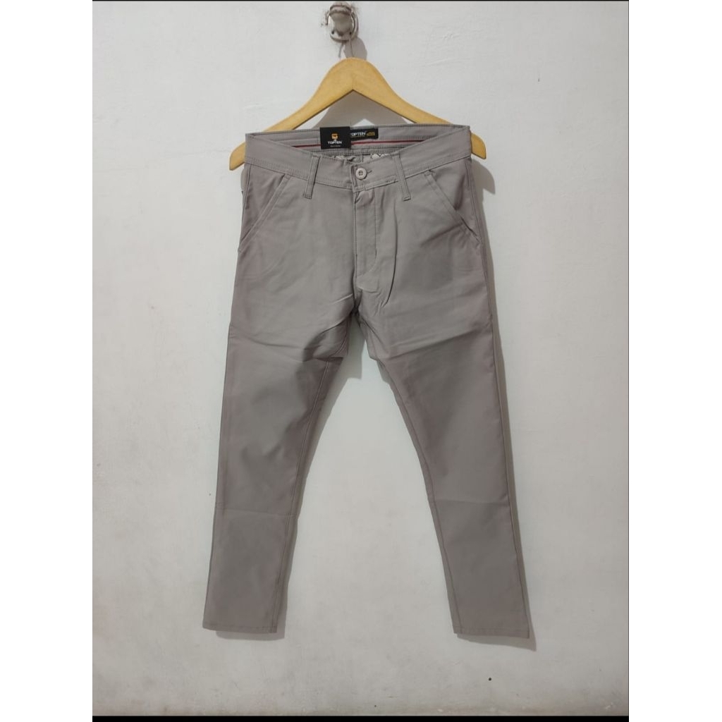 (Topten) Celana Chinos Pria Brand Topten Original Slimfit