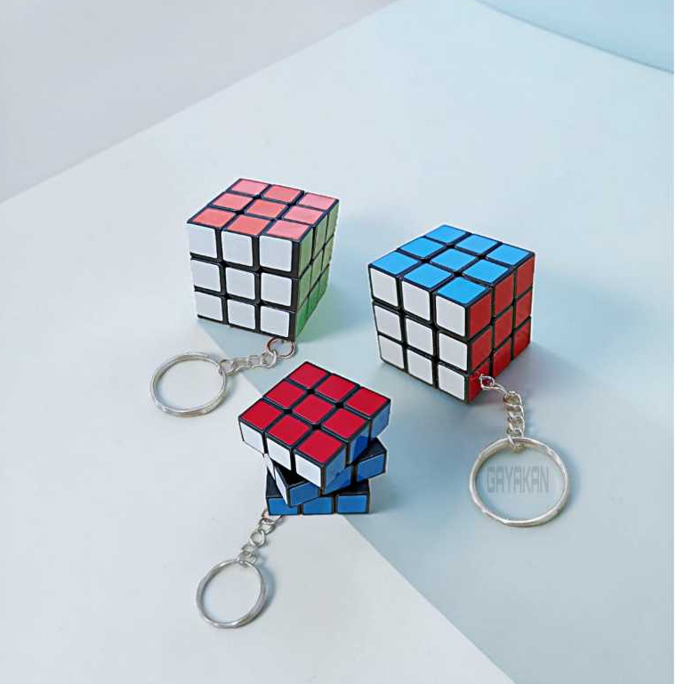 Gantungan Kunci Rubik Mini 3x3 Cm | Keychain Rubik Cube Lucu & Unik Bisa di Mainkan