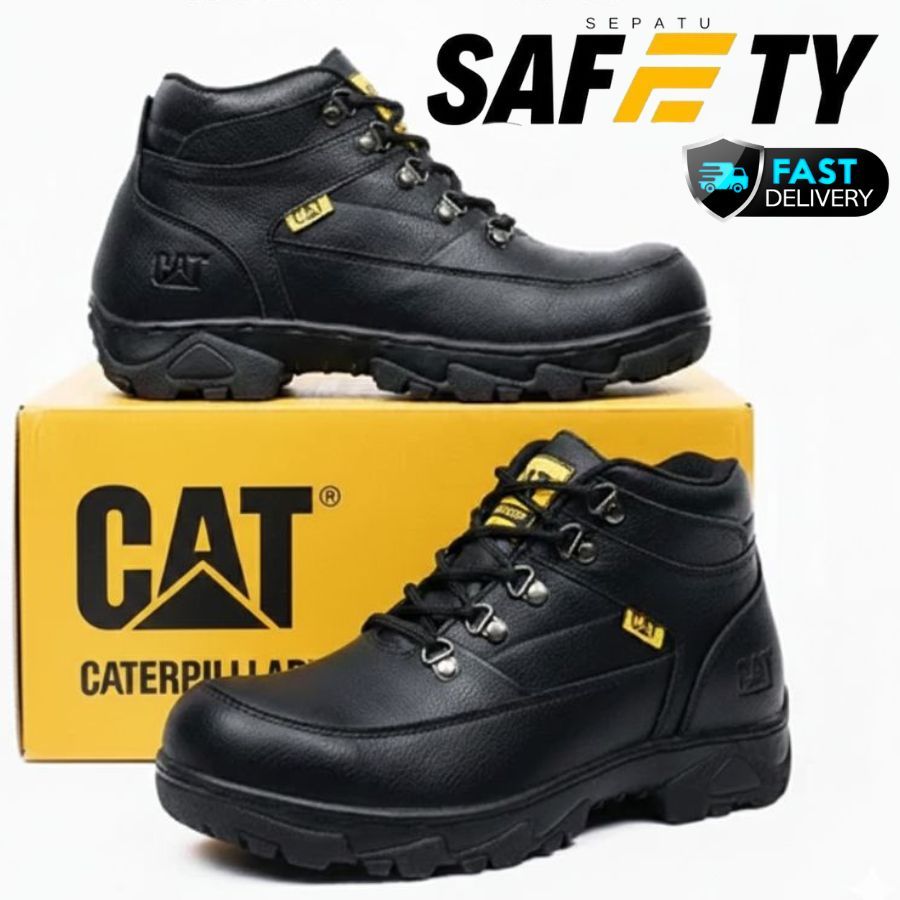 Sepatu Safety Boots Pria - Sepatu Safety  CAT Diego Ujung Besi Kerja Lapangan - Sepatu Safety Pria S