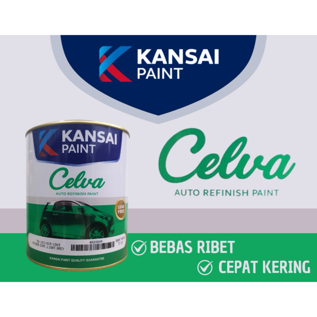 CAT DASAR EPOXY CELVA PRIMER SURFACER KANSAI PAINT 1 KOMPONEN