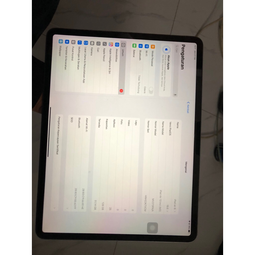 iPad Air 13 Inch M2 ibox ( Second gaada box )