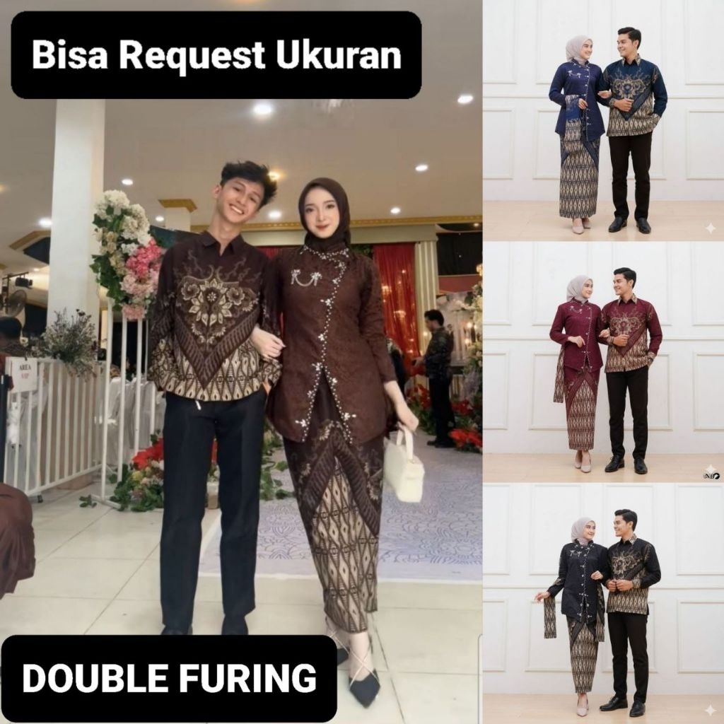 KEMEJA MOTIF ADIPATI & ROK LAPIS FURING / BAJU SERAGAM BATIK COUPLE PASANGAN SARIMBIT KELUARGA CUSTO