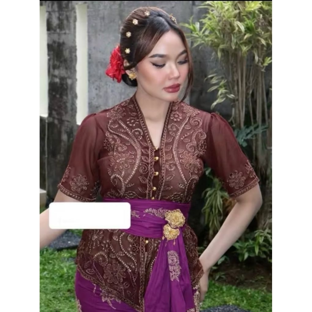 Kebaya Jadi Bordir Tangan Pendek Motif Terbaru || Kebaya Adat Bali Modern || Kebaya Adat Bali Kekini