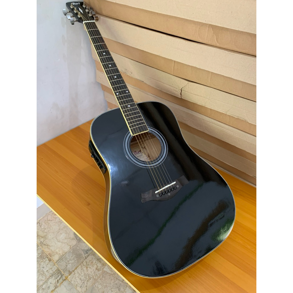 Gitar Akustik Elektrik Cort Ad 810 op hitam custom tanam besi