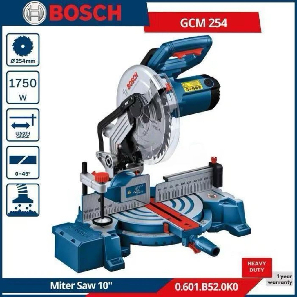 BOSCH GCM 254 Mesin Gergaji Alumunium Miter Saw Mitre Saw 10" MiterSaw GCM 254
