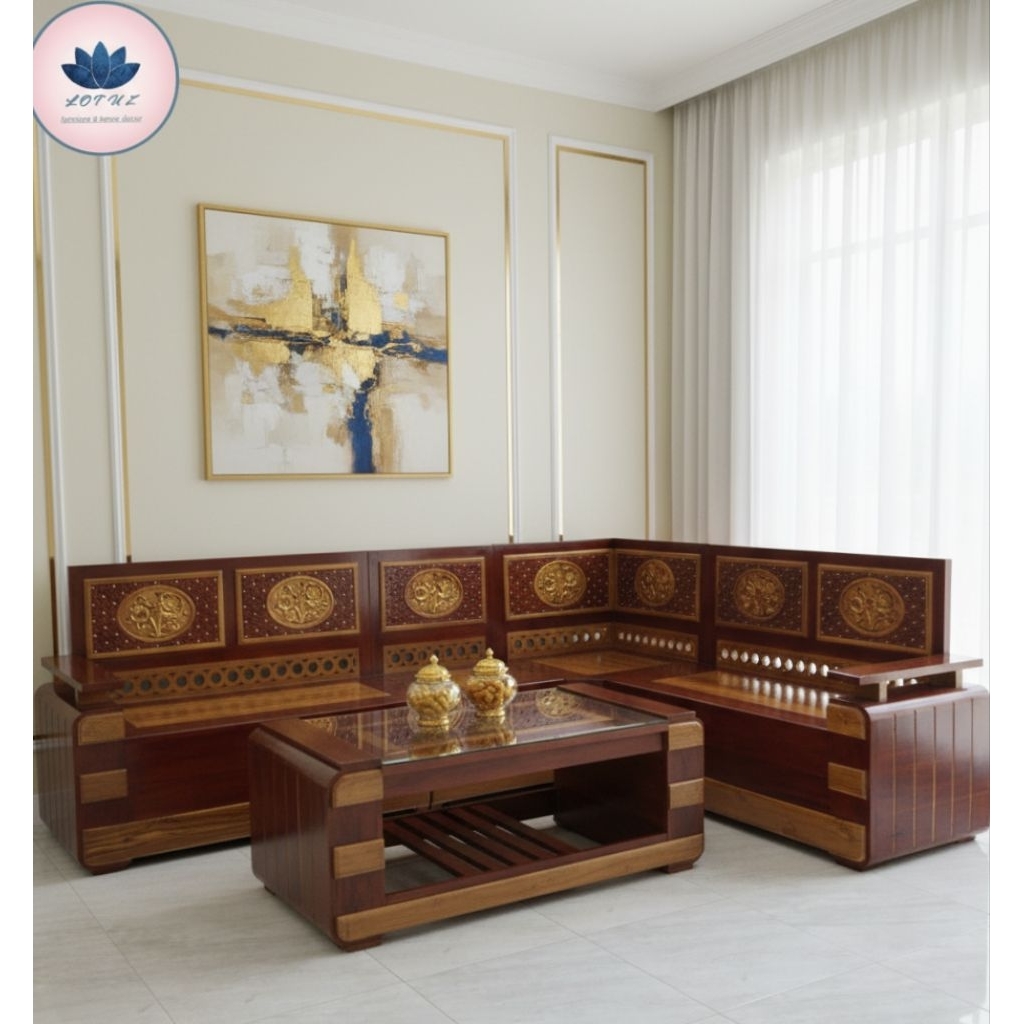 Kursi Sudut Kayu Domini Kayu Jati by Lotus Furniture