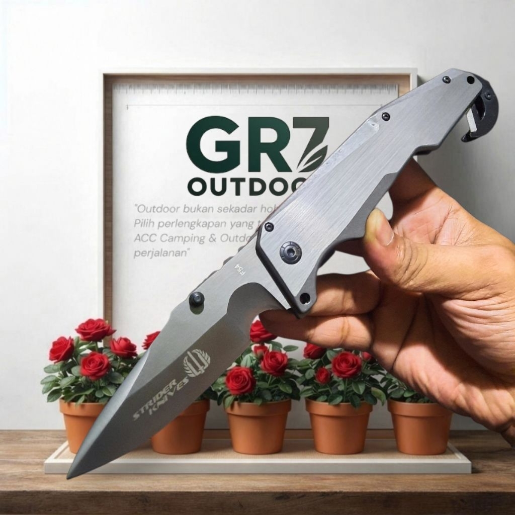 Pisau Survival Lipat Outdoor STRIDER F94 Premium Ergonomis / Pisau Berburu / Survival Kit