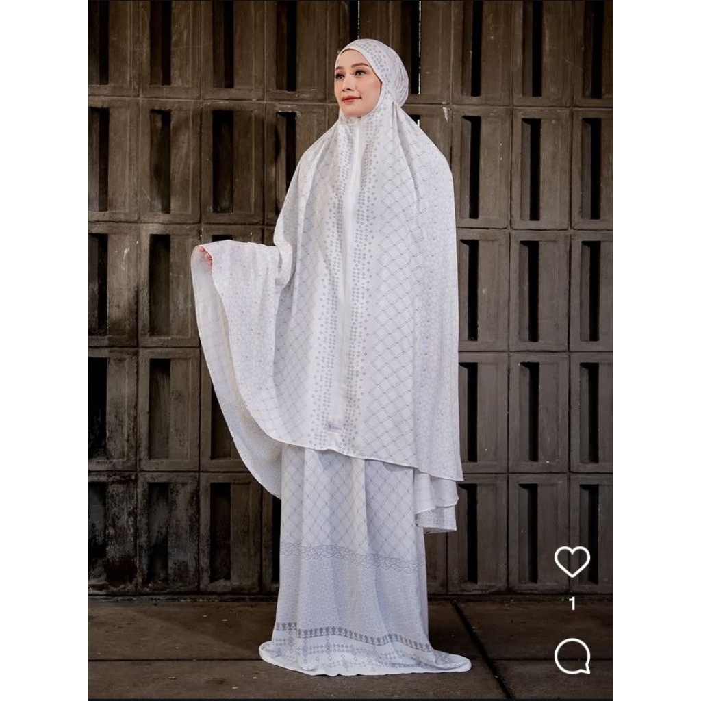 TAZBIYA - Mukena Putih Premium aestra white All size Fit to jumbo Bahan Katun Rayon Hampers mukena