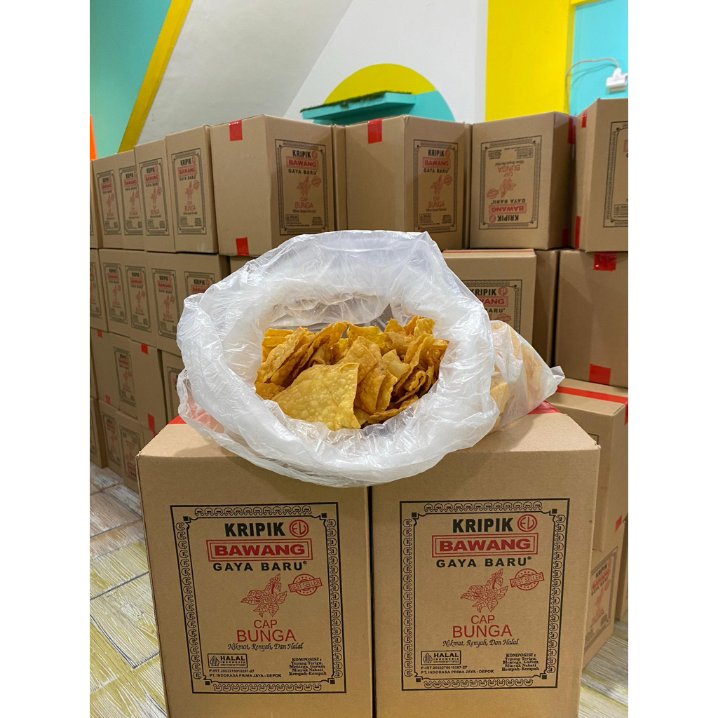 Keripik Bawang Gaya baru cap Bunga