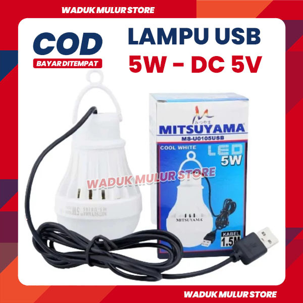 Lampu LED USB Mitsuyama DC 5V Daya 5W Emergency Bisa Pakai PowerBank / Adaptor Cas HP