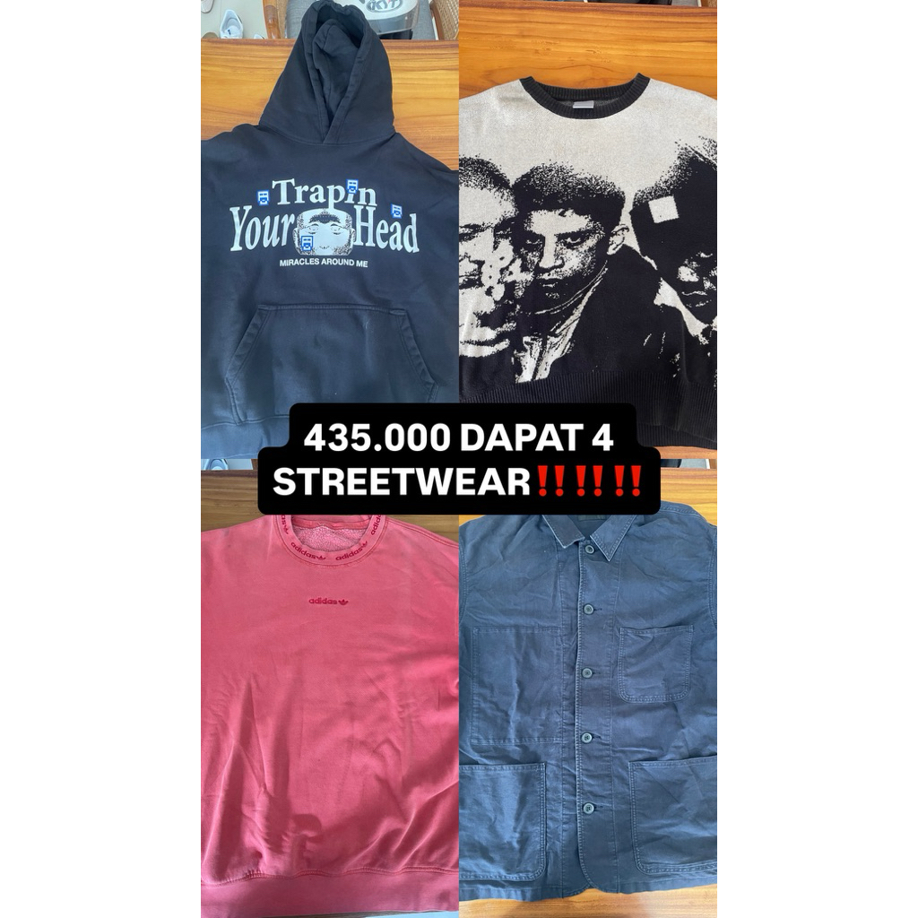 BUNDLE SIZE XL HOODIE MIRACLE, CREWNECK FAMILIAS, ADIDAS OG CREWNECK, JACKET UNIQLO