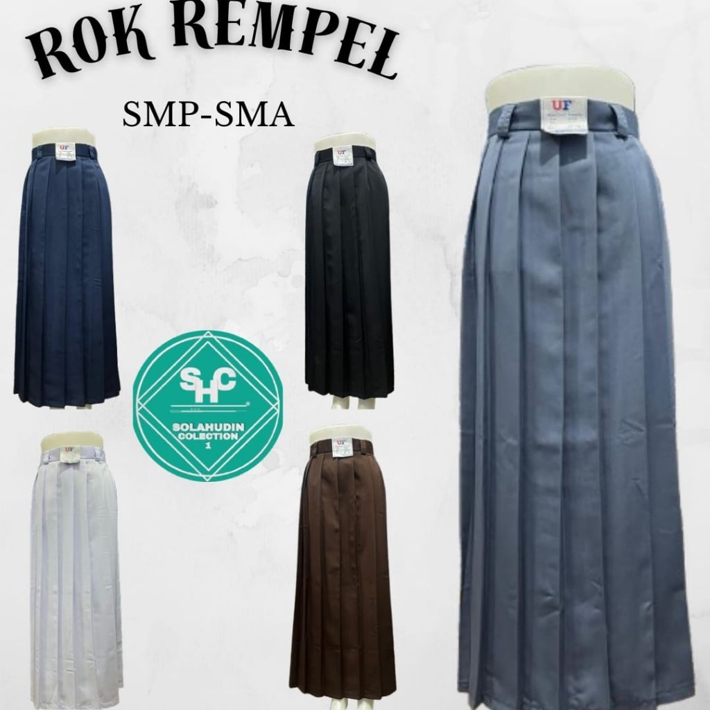 ROK FULL REMPEL SMP-SMA / ROK LIPIT PANJANG / ROK PANJANG SMP SMA KAIN TWIST LICIN LEMBUT MENGKILAP 