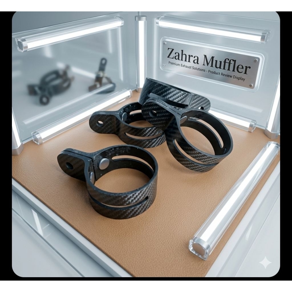 Klem Knalpot Karbon kevlar 2,5 Inch Ninja R RR Carbon Karbon Kevlar Asli Motor Ninja RR 250 Fi Racin