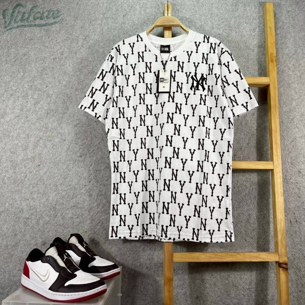 Kaos Baju Tshirt Mlb Monogram Fullprint Pria/wanita Full Tag lebel