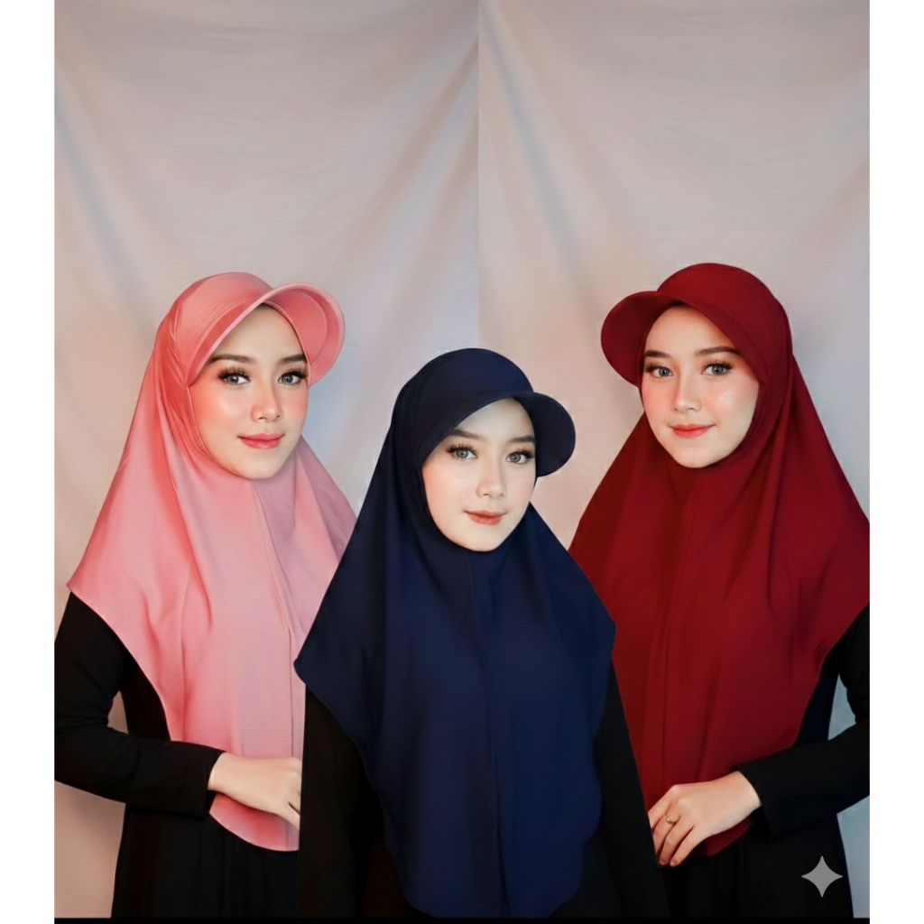 Hijab Sport Topi Jersey Premium Size M /Hijab Instan Sporty Anti Panas