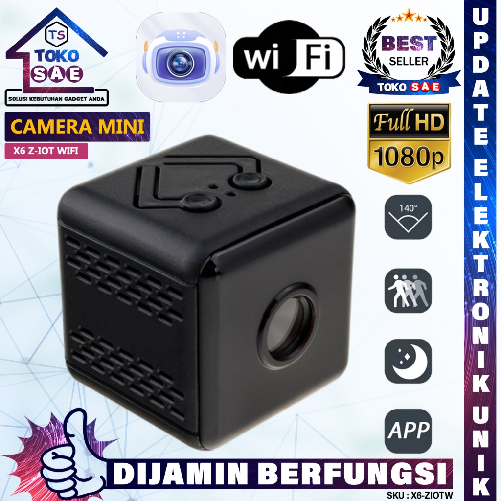 Mini Kamera X6 HD 1080P Wifi Camera Monitor Night Vision Motion Detection Portable Wireless X6-ZIOTW