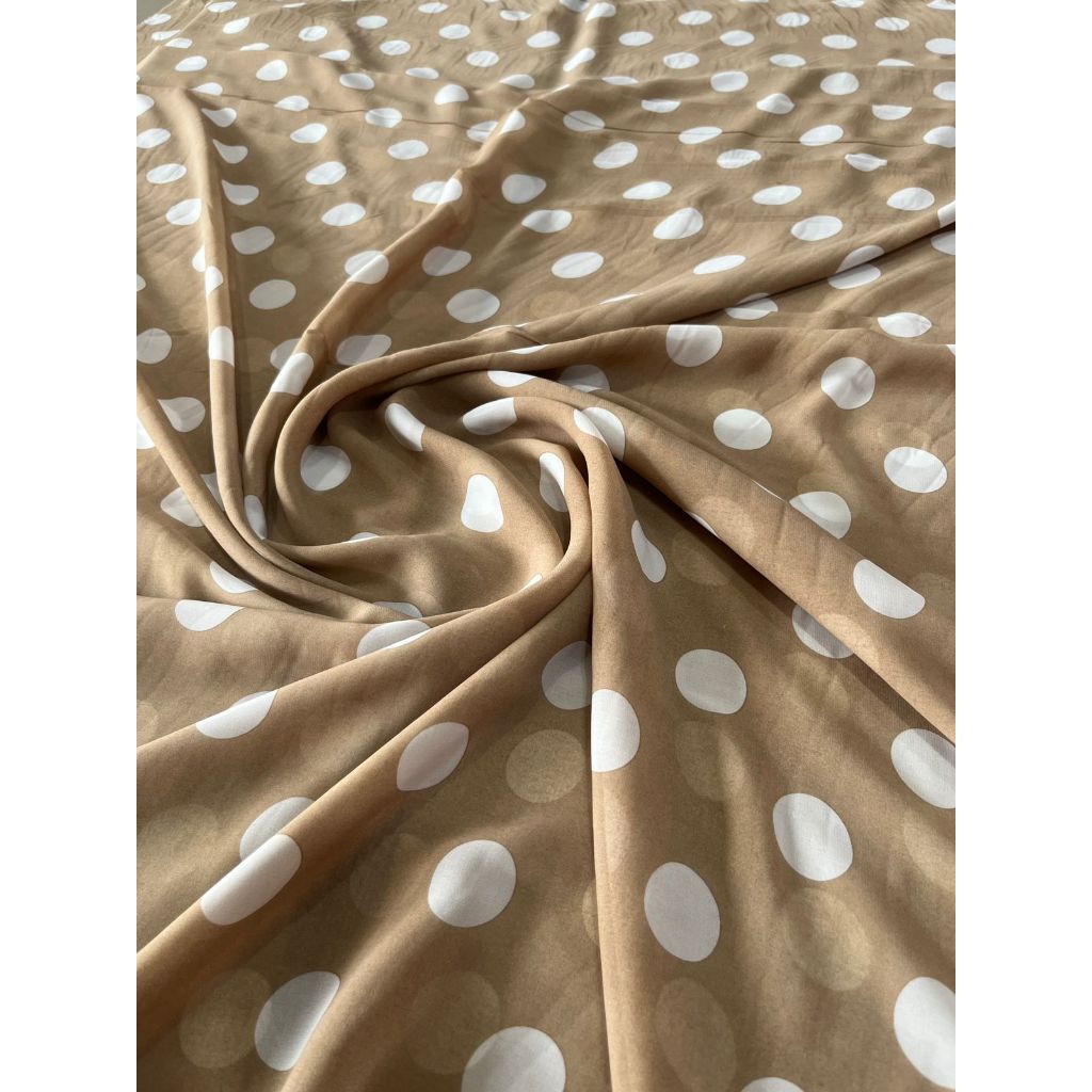 Kain Sifon Sutra Silk Motif Polkadot Soft Pastel / Chiffon Silk Motif Dot Premium