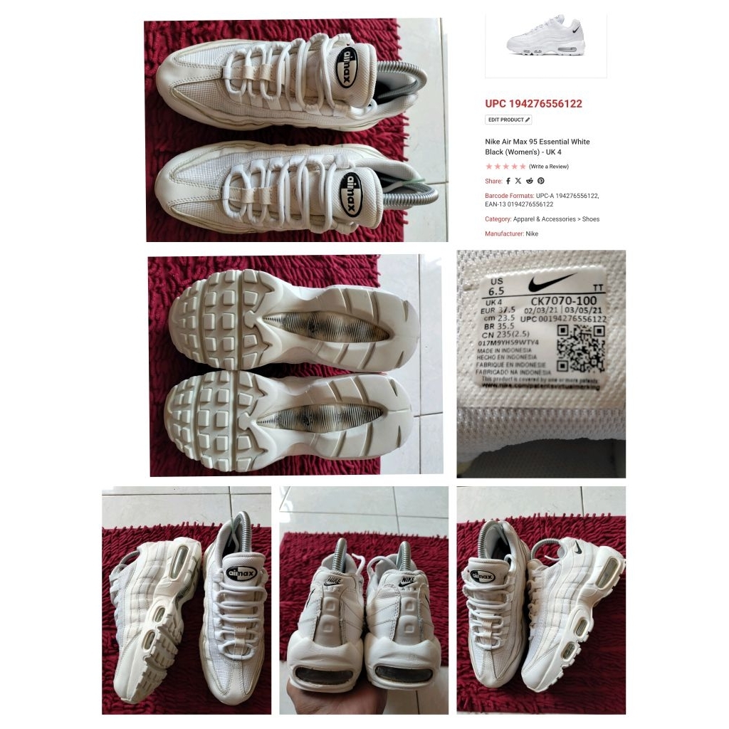 Sepatu Preloved Second Original Nike Airmax 95