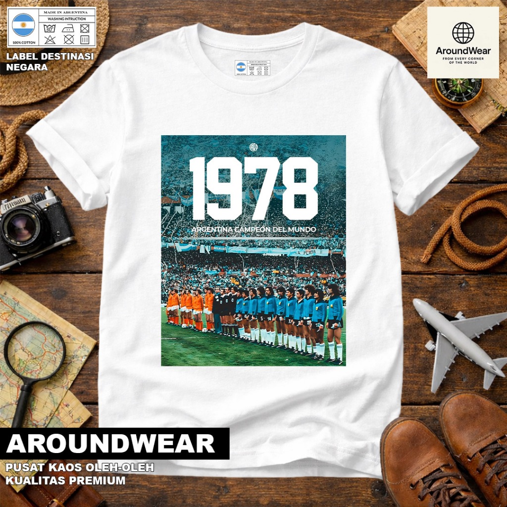 BAJU KAOS OLEH OLEH ARGENTINA 37, PAKAI TAG NEGARA ASAL ARGENTINA BAHAN SOUVENIR PREMIUM GIFT