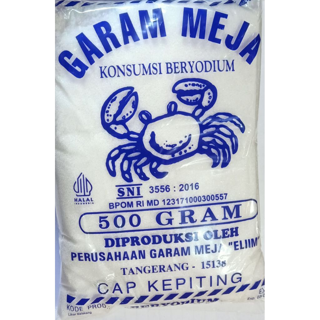 garam meja cap kepiting beryodium 500gr