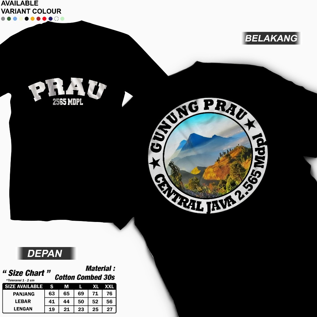 KAOS GUNUNG - T SHIRT MT. PRAU - KAOS PENDAKI GUNUNG PRAU TERBARU AIGOSTORE89